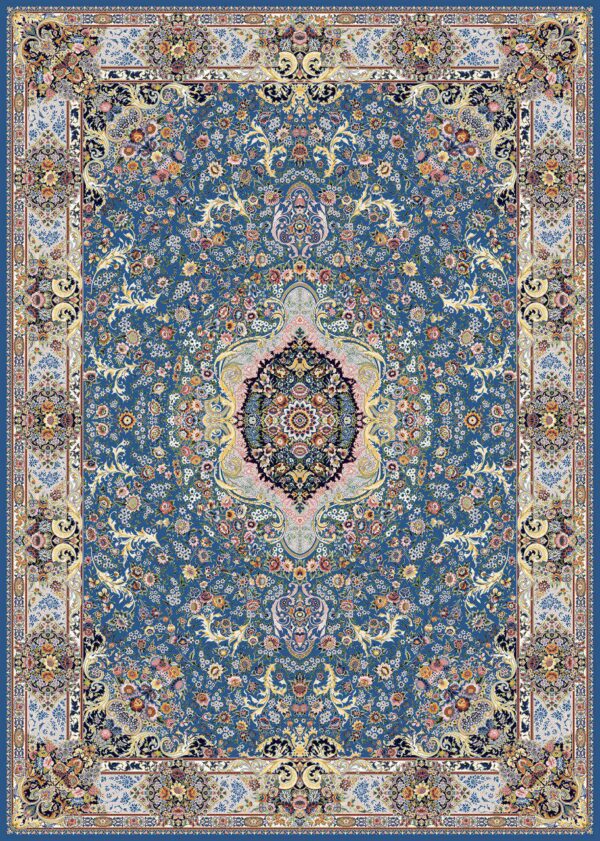 ارکیده آبی/دنیای فرش/فرش ایرانی/فرش ماشینی/donyayfarsh