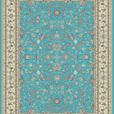 افشان اصفهان آبی/دنیای فرش/فرش ایرانی/فرش ماشینی/donyayfarsh