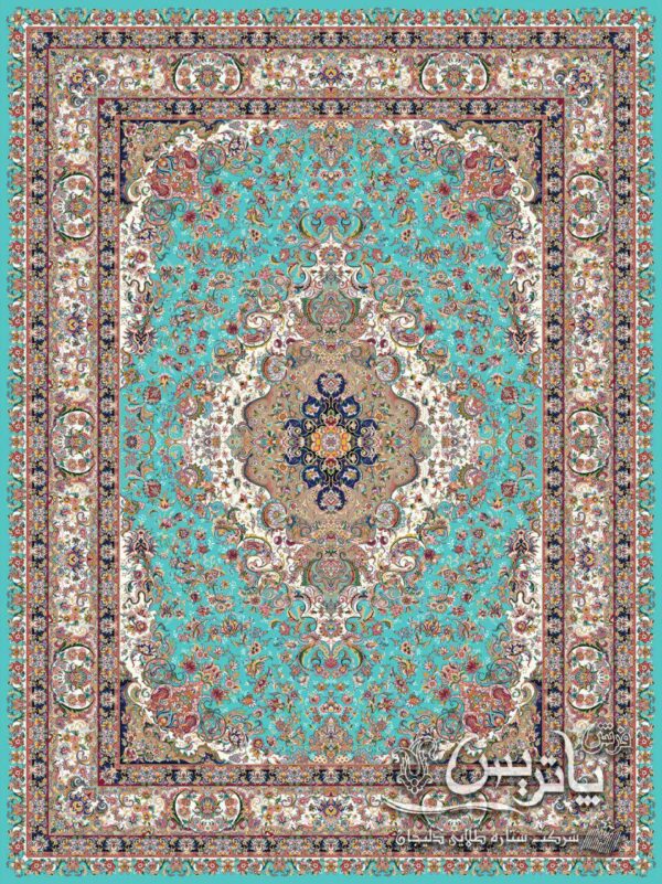 الدوز آبی/دنیای فرش/فرش ایرانی/فرش ماشینی/donyayfarsh