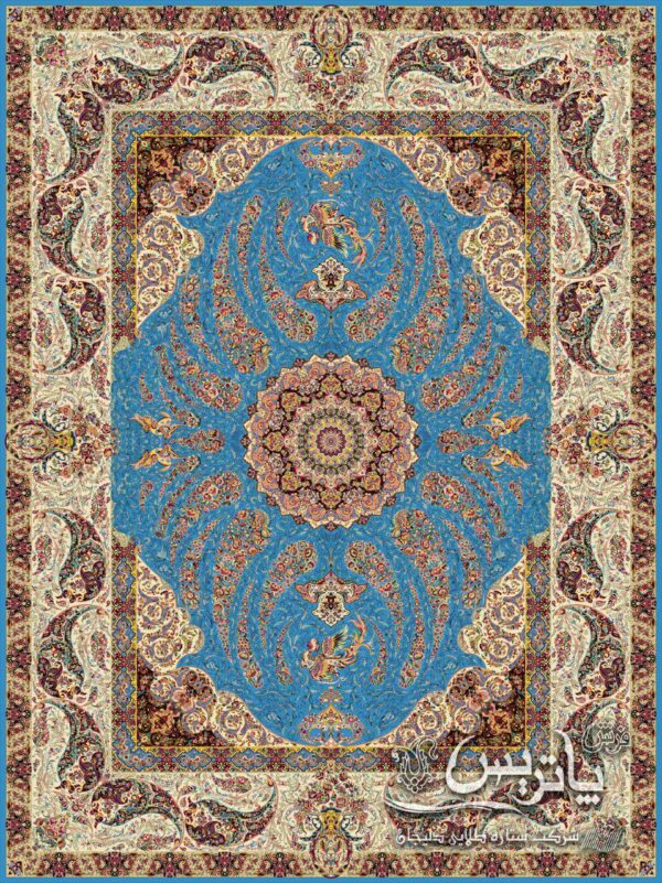 سیمرغ آبی/دنیای فرش/فرش ایرانی/فرش ماشینی/donyayfarsh