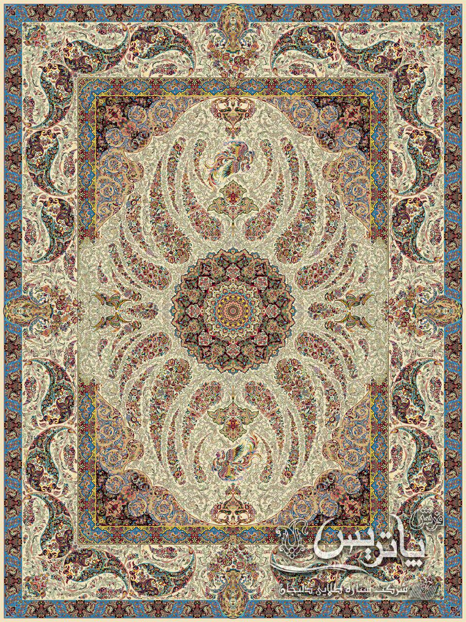 سیمرغ کرم/دنیای فرش/فرش ایرانی/فرش ماشینی/donyayfarsh