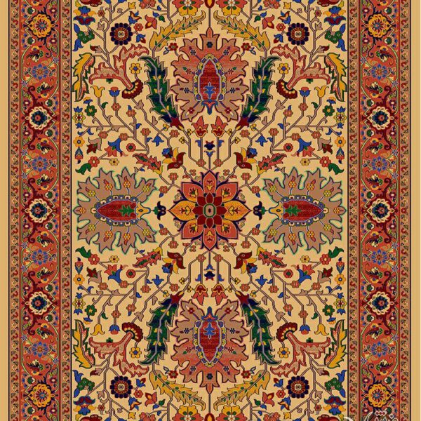 لوتوس-کرم/دنیای فرش/فرش ایرانی/فرش ماشینی/donyayfarsh