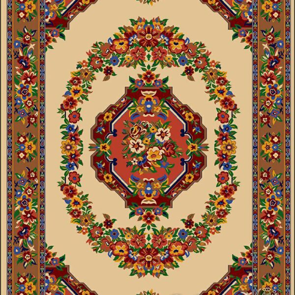 گلاب-کرم/دنیای فرش/فرش ایرانی/فرش ماشینی/donyayfarsh